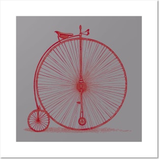 Penny-farthing - red Posters and Art